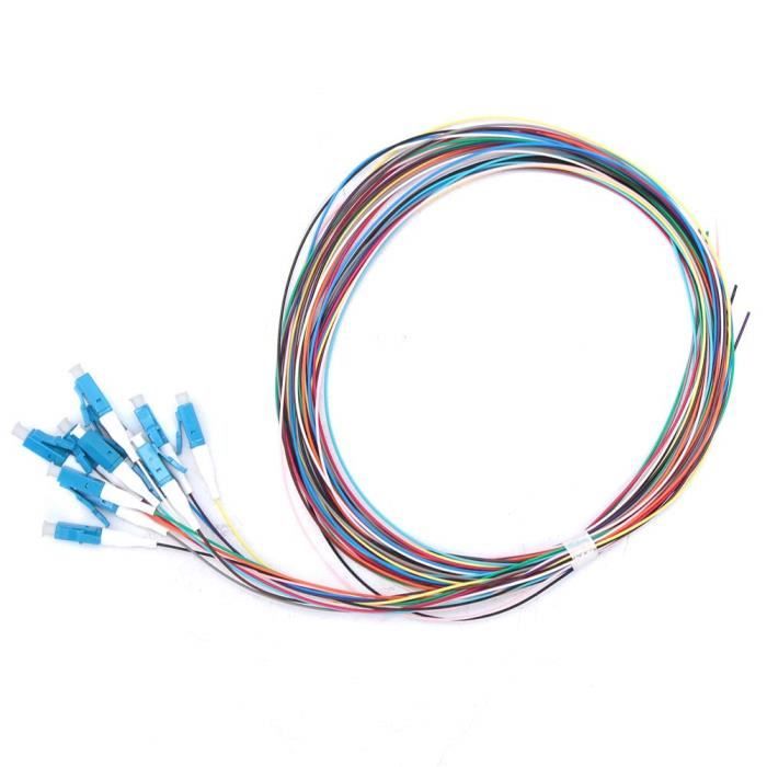 Pigtail Fibre Optique LC/UPC Monomode - 12 Brins, Longueur 1.5m, Faible Perte - Pour Réseaux, Communication