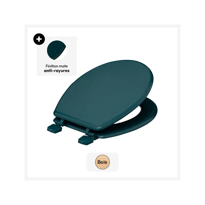 Abattant WC Design Moderne FIVE Simply Smart - 46cm, Couleur Pétrole, Fermeture Silencieuse