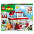 LEGO 10970 DUPLO La Caserne Et L’Hélicoptère des Pompiers, Jouet de Camion, Motricité, Grandes Briques, Cadeau Enfants Dès 2 Ans-5
