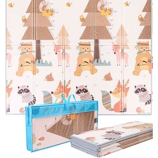 Tapis De Jeu Bébé Double Face 180x100 Cm - Mousse épaisse, Pliable, Imperméable, Pour Intérieur Et Extérieur
