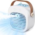 Mini climatiseur portable rechargeable, équipé d'une batterie de 5200 mAh