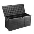 Boîte de rangement de jardin Noir imitation bois 112x49x54cm - Bc-elec - PLAS-BOX-0