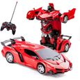 Voiture Télécommandée Robot - Transformers - 2 en 1 - Rouge - Mixte - 3 ans et plus-0