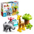 LEGO® 10971 DUPLO Animaux Sauvages d’Afrique, Jouet sur le Safari dès 2 Ans avec Figurines d'Éléphant et  Girafe avec Tapis de Jeu-0
