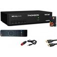 Pack THOMSON Récepteur TV Satellite Full HD + Carte d'accès TNTSAT + Câble HDMI + Câble 12V 4 Noir-0