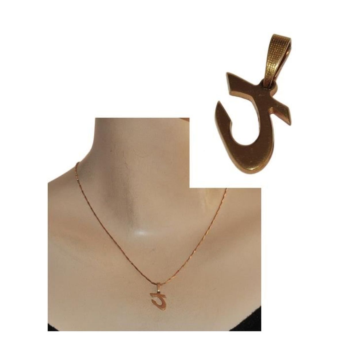 Pendentif initiale or 18 carats clearance