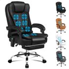 ALFORDSON Fauteuil Bureau Massage Siège D'ordinateur Dxécutif Chauffant Noir