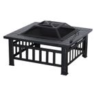 M MCOMBO MCombo brasero avec grille et pare-étincelles, panier à feu avec crocher, foyer pour jardin, terrasse et balcon 0039