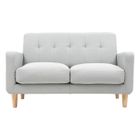 Miliboo - Canapé scandinave 2 places en tissu gris clair et bois clair LUNA