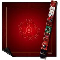 WOGAMAT Grand Tapis de Jeu Neoprene XL Rouge 92 x 92 cm pour Jeux de Cartes,Jeux de Dés,Jeux de Société - Néoprène Silencieux,épa