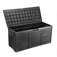 Boîte de rangement de jardin Noir imitation bois 112x49x54cm - Bc-elec - PLAS-BOX