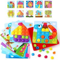Jeux Educatif Enfant Jeux Montessori Colorés Mosaique Loisir Creatif Enfant d'apprentissage Précoce pour 2 3 4 5 6 Ans