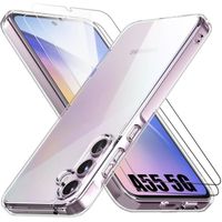 Coque Silicone pour Samsung Galaxy A55 5G avec 2 Verres Trempés Protection Transparente