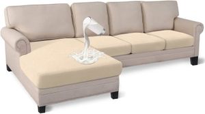 HOUSSE DE CANAPE Lot de 4 housses de protection imperméables de qualité supérieure pour canapé en forme de L (3 places + chaise, beige.[Y6532]