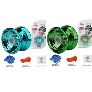 YOYO - ASTROJAX Bleu vert - Yoyo métallique professionnel en aluminium pour enfants et débutants, accessoires de jouets d'ext