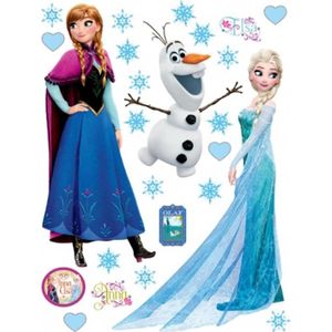 Childrens Disney Frozen Anna Elsa Olaf Princesse Neige Glace Bleu Blanc Papier Peint 