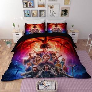 a01 Single 135x200cm XWXBB Stranger Things Parure de lit avec Housse de Couette et taie doreiller en Microfibre et imprim/é 3D