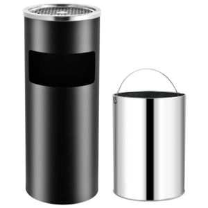 Cendrier sur pied avec poubelle en acier chrom/é Cendrier Poubelle Cendrier Mx2076/ BL Silver