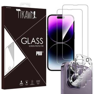 NEW'C Kit 6 Verres Trempés Anti-Espion + 3 Protections Caméra IPhone 14 Plus 6.7" – Confidentialité 28° 9H