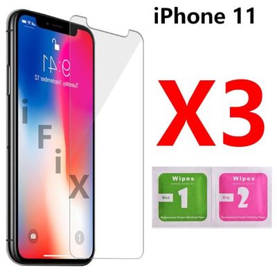 3X Verre Trempé Pour iPhone 11