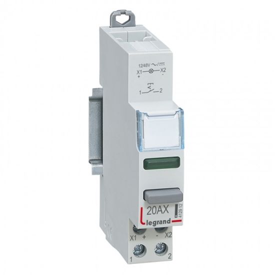 Inter modulaire double fonction contact 1NO + voyant LED vert 110V~ à ...