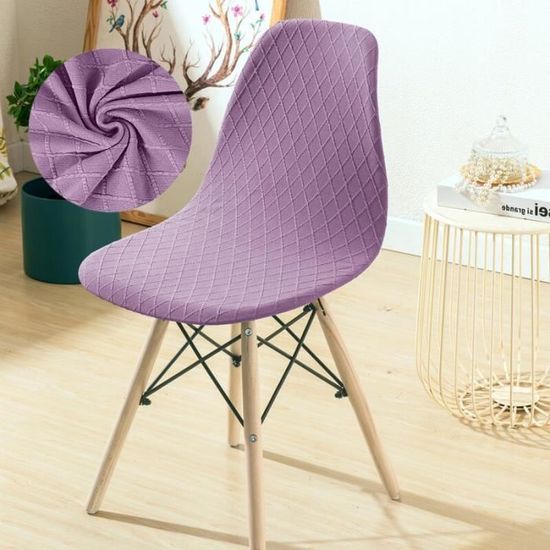 Housse de chaise sans accoudoirs, housse de chaise élastique pour salle à manger, tissu jacquard de licra, housse amovible, lavable, antidérapante, pour chaise, chambre d'hôtel à la maison (Gris