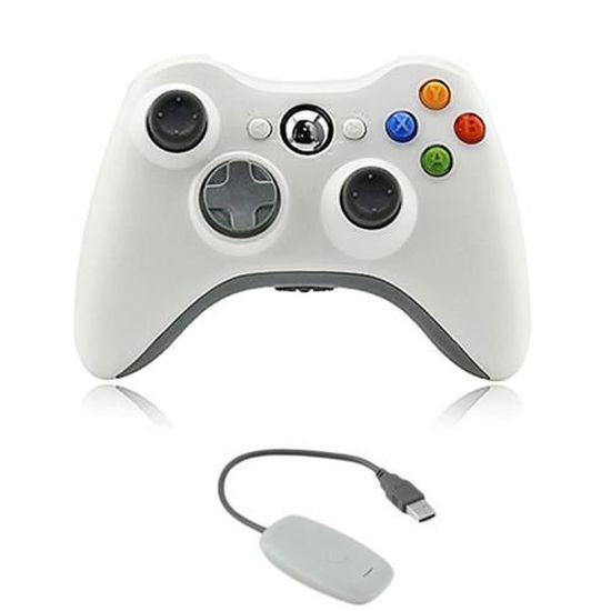 drie onderwijzen defect Manette sans Fil pour Xbox 360, Manette de Jeu sans Fil avec Double  Vibration pour Microsoft Xbox 360 Console Windows PC (Blanc) - Cdiscount