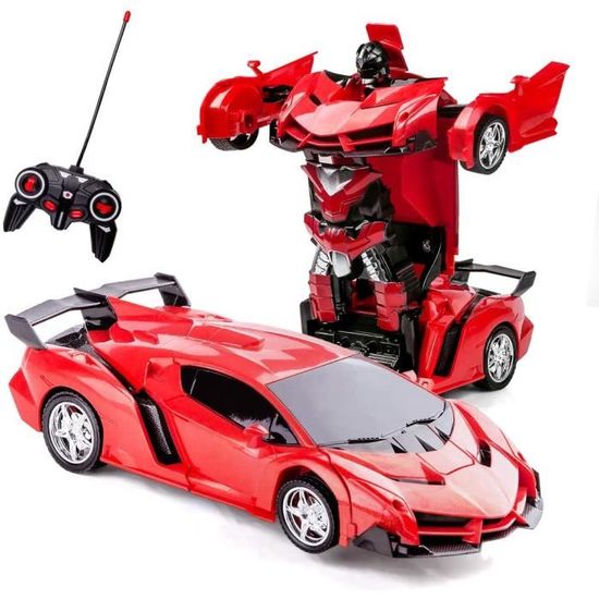 Voiture Télécommandée Robot - Transformers - 2 en 1 - Rouge - Mixte - 3 ans et plus