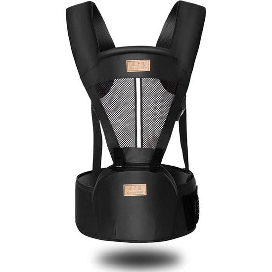 Porte-bébé Physiologique Réglable - Maille Respirante - Pour Nouveau-nés à 36 Mois (max 25 Kg) - Noir