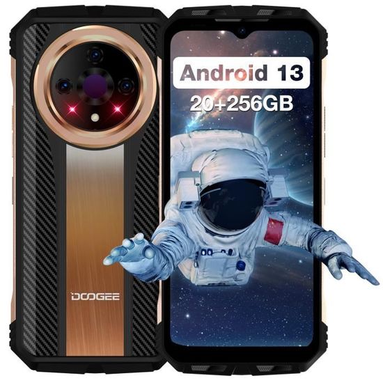 Telephone portable incassable DOOGEE V31GT Android 13,6.58"FHD+ 20+256Go déblocage du visage 10800mAh-66W Smartphone débloqué -Or