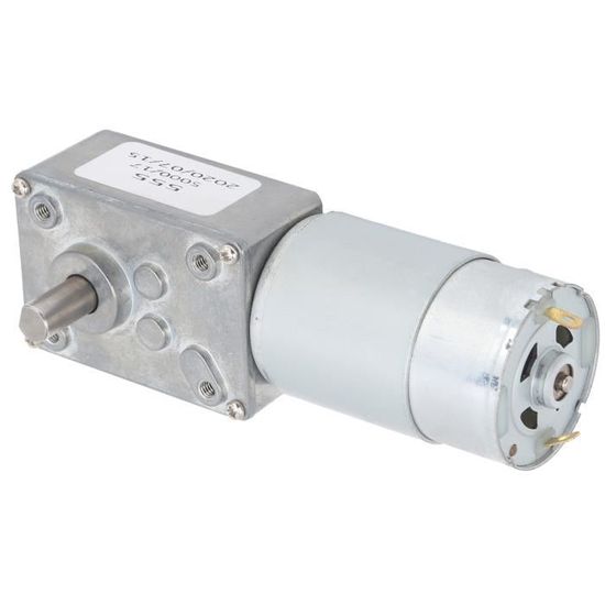 6V 12V DC Worm Gear Motor – 8-16 RPM Long Shaft, Slow Speed Reduction Gearbox