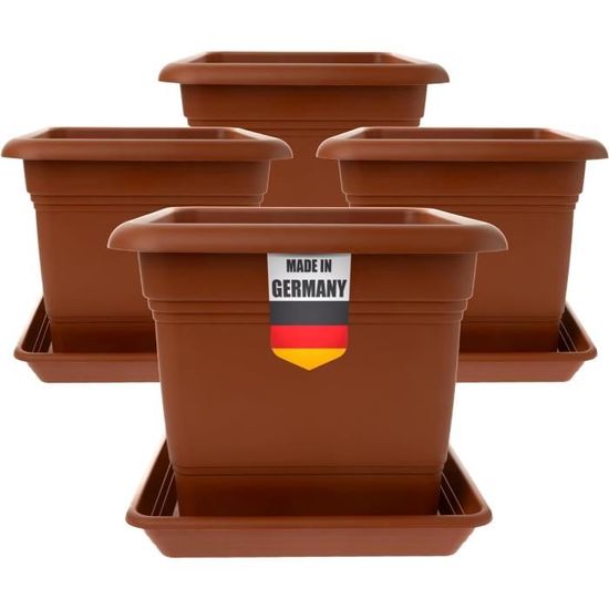 Lot De 2 Pots De Fleurs Ovales Pour Extérieur - 55 Cm - Aspect Pierre Noire - Résistants Aux UV Et Au Gel