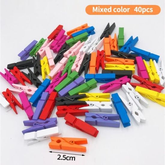 Lot De 20 Mini-Clips En Bois Ronds - 5,5 X 5 Cm - Pour Tableau, Déco Murale DIY, Photos, Notes