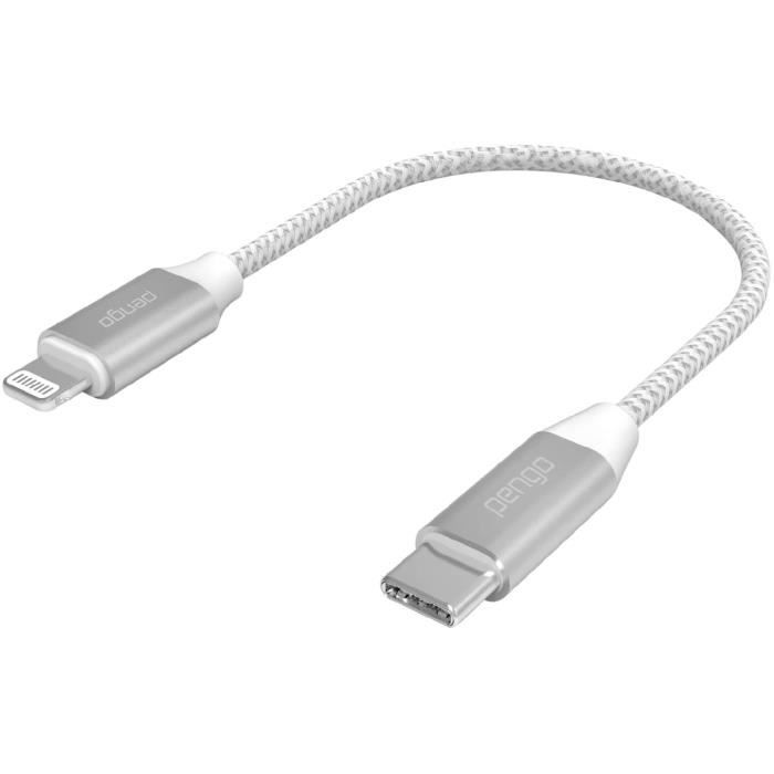 CABLE USB TYPE-C VERS LIGHTNING MFI APPLE - BLANC