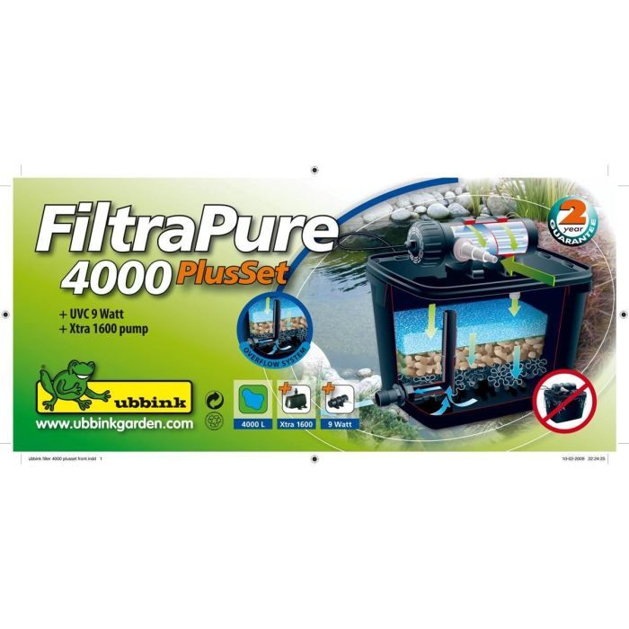 Kit filtration de bassin < 4000l - UBBINK - FiltraPure 4000 - Filtre mécanique-biologique-UV-C
