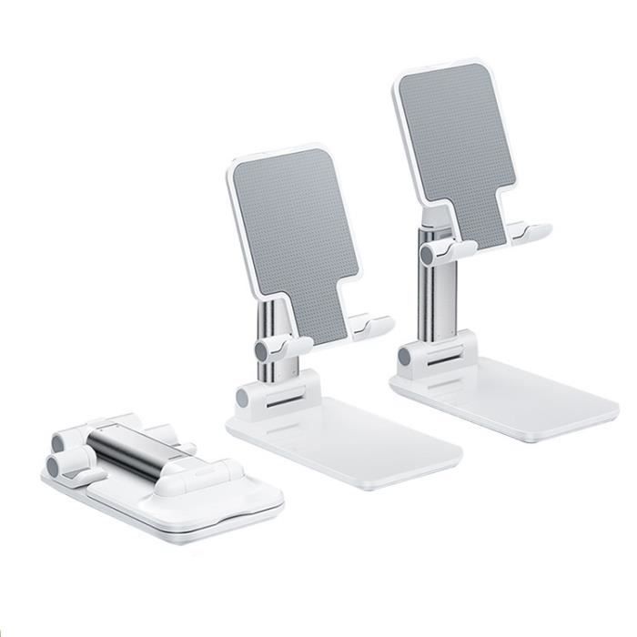 Support de bureau télescopique pliable paresseux support de téléphone portable (blanc)