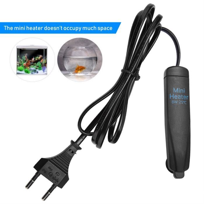 BELLE TECH Mini appareil de chauffage incassable réchauffeur d'aquarium à température constante pour réservoir de tortue 220V (8W)