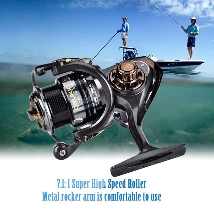 DEUKIO Moulinet à grande vitesse pour la pêche en mer, moulinet à lancer 7.1: 1, pour lancer rapide (HS2000)-KOA