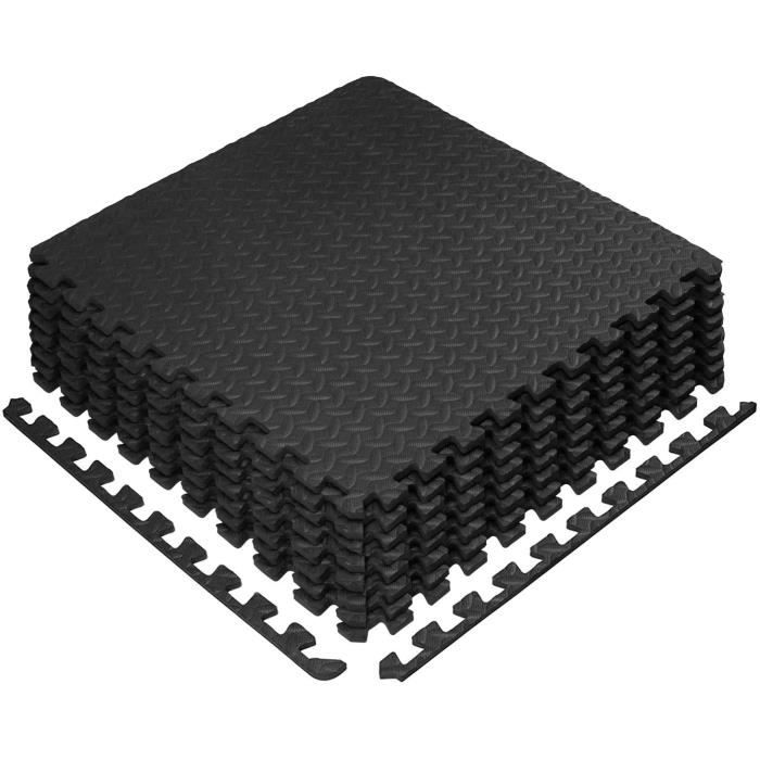 blackpoolal Tapis de Fitness, Tapis de Protection de Sol, dalles emboîtables en mousse EVA avec bordures, pour la maison, la salle d