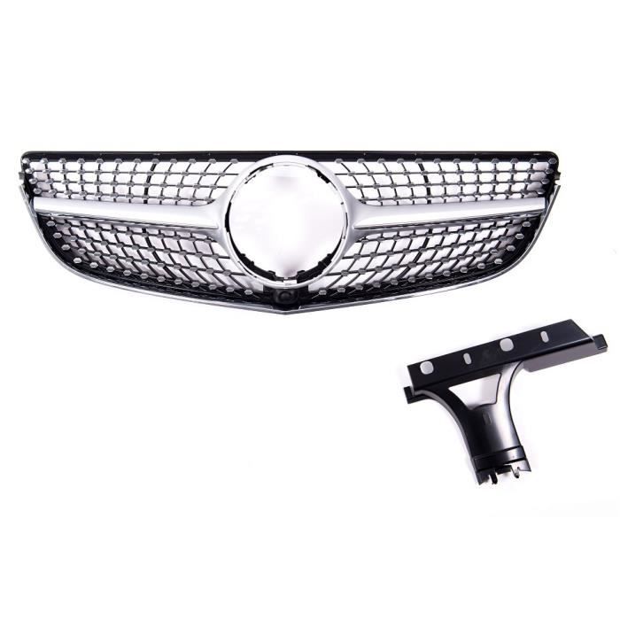 CALANDRE DIAMANT GRIS SILVER MERCEDES CLASSE E W207 COUPE PHASE 2 DE 05/2013 A 05/2017