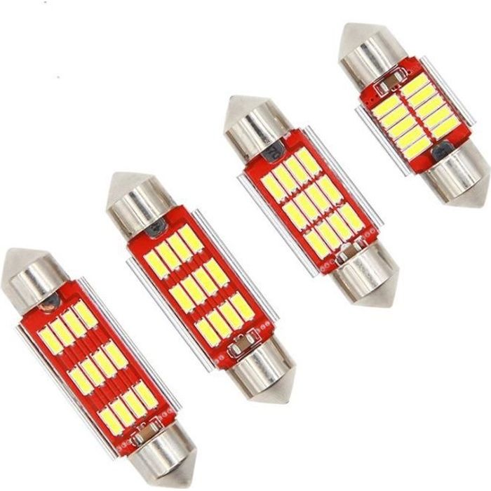 Ampoule Navette 12 LEDS FX RED Canbus (C5W/37mm)