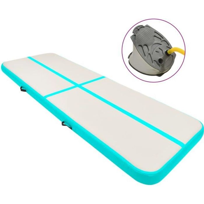 Tapis gonflable de gymnastique Tapis gonflable de gymnastique - tapis de gym gonflable sol avec pompe 300x100x15cm PVC Vert