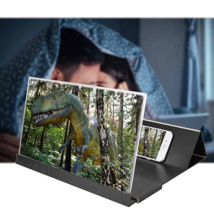 Loupe Écran de Téléphone Portable Agrandisseur d'Écran 3D HD 14 Pouces Amplificateur Film Vidéo pour intérieur, Camping, Voyage,