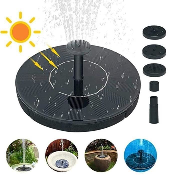 Fontaine Solaire Pompe petite Fontaine Solaire Circulaire Fontaine bain D'oiseaux soleil Fontaine Paysage Flottant