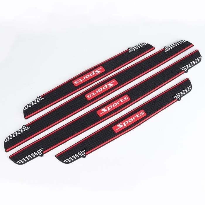 Sports -Protecteur universel de seuil de porte de voiture, bandes de caoutchouc noires, autocollants anti coups de pied, bande anti