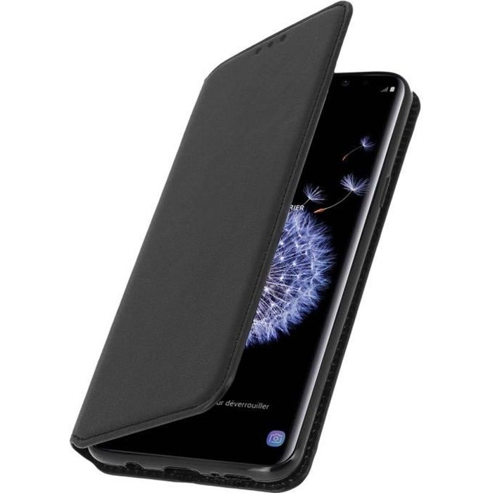 Etui Galaxy S9 Housse folio Porte-carte Fonction Support Noir
