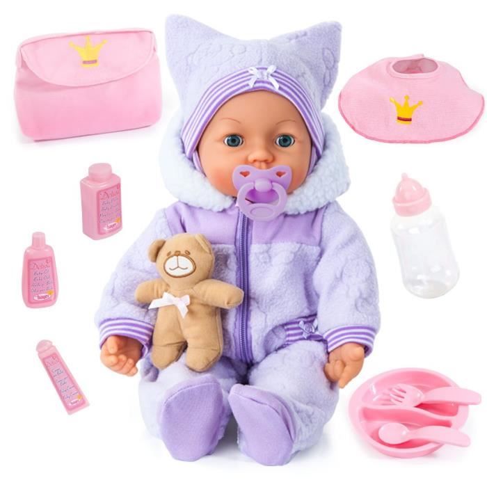 Bayer 94694 - Poupon - Piccolina Magic Eyes Avec Accessoires - Sons De Bébé + Il Bouge Sa Bouche Pour Téter - 46 Cm RFNC1