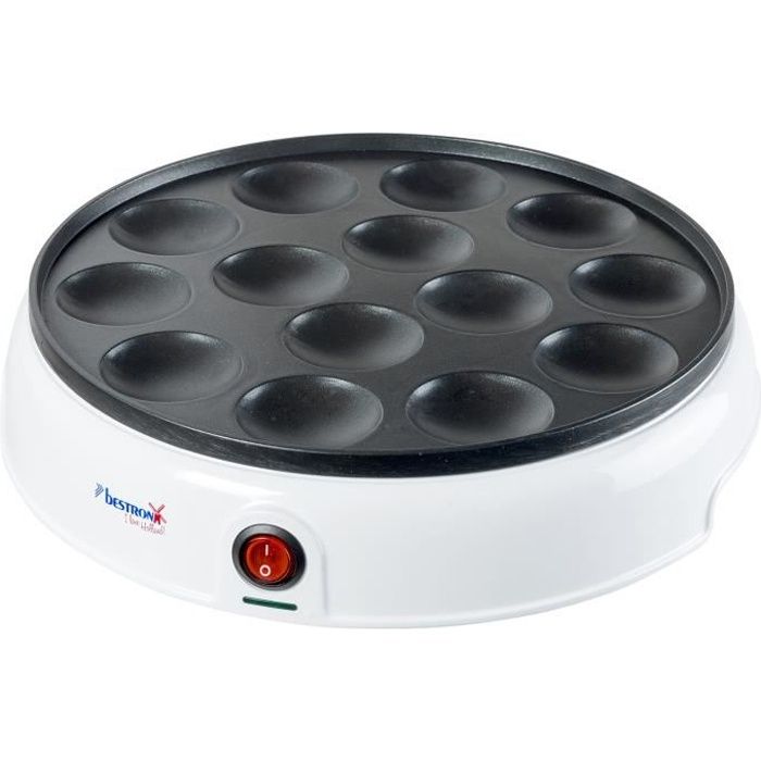 Bestron Appareil à poffertjes hollandais APFM700W Blanc 800 W