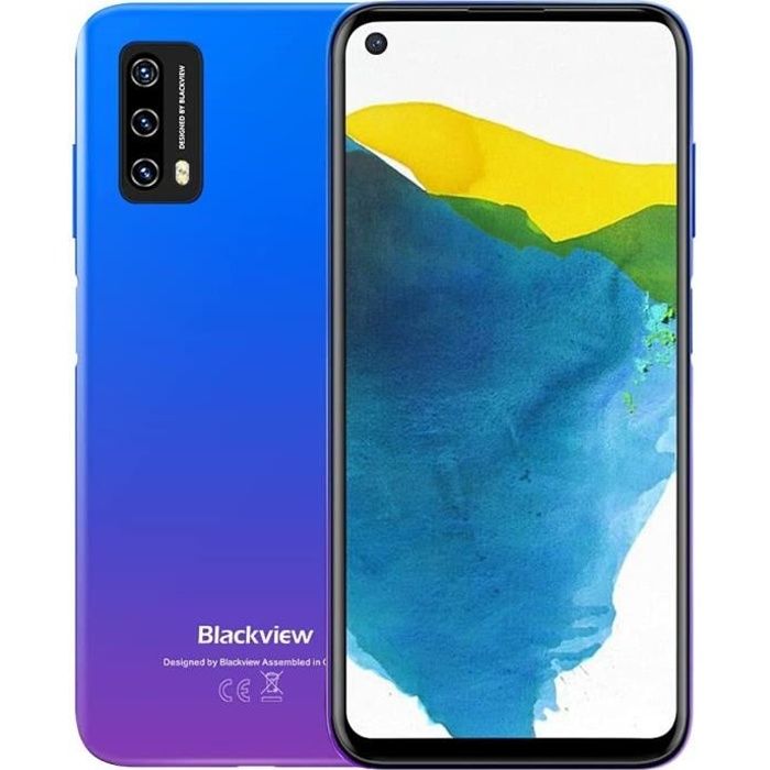 Blackview Smartphone A90 4Go + 64Go 6,39 Pouces 4280mAh Batterie Android 11 Octa-core Double SIM Téléphone Portable - Noir