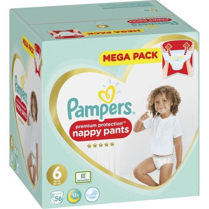 PAMPERS PREMIUM PROTECTION PANTS T6 56 COUCHES